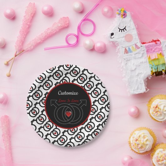 Assiettes En Carton Plaques de papier blanc sur le mariage gay (Fête)