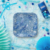 Assiettes En Carton Plaques de papier bleu Chinoiserie (Fête)