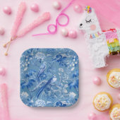 Assiettes En Carton Plaques de papier bleu Chinoiserie (Fête)