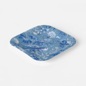 Assiettes En Carton Plaques de papier bleu Chinoiserie (Angulaire)