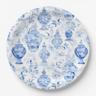 Assiettes En Carton Plaques de papier bleu Chinoiserie