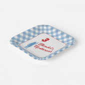 Assiettes En Carton Plaques de papier bleu En vichy Upsherin (Angulaire)