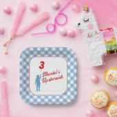 Assiettes En Carton Plaques de papier bleu En vichy Upsherin (Fête)