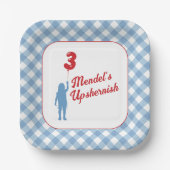 Assiettes En Carton Plaques de papier bleu En vichy Upsherin (Recto)