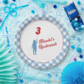 Assiettes En Carton Plaques de papier bleu En vichy Upsherin (Fête)
