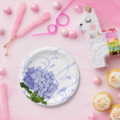 Assiettes En Carton Plaques de papier bleu Hydrangea (Fête)