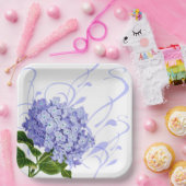 Assiettes En Carton Plaques de papier bleu Hydrangea (Fête)