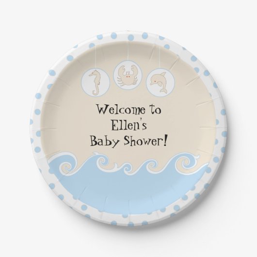 Assiettes En Carton Plaques de papier bleu mobile Sea (Devant)