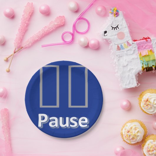 Assiettes En Carton Plaques de papier Bleu Pause (Fête)