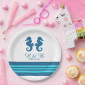 Assiettes En Carton Plaques de papier bleu turquoise marine (Fête)