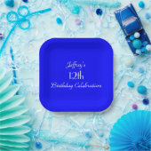 Assiettes En Carton Plaques de papier bleu vif, 12e anniversaire (Fête)