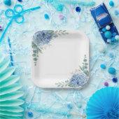 Assiettes En Carton Plaques de papier Blue Hydrangeas (Fête)