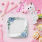 Assiettes En Carton Plaques de papier Blue Hydrangeas (Fête)