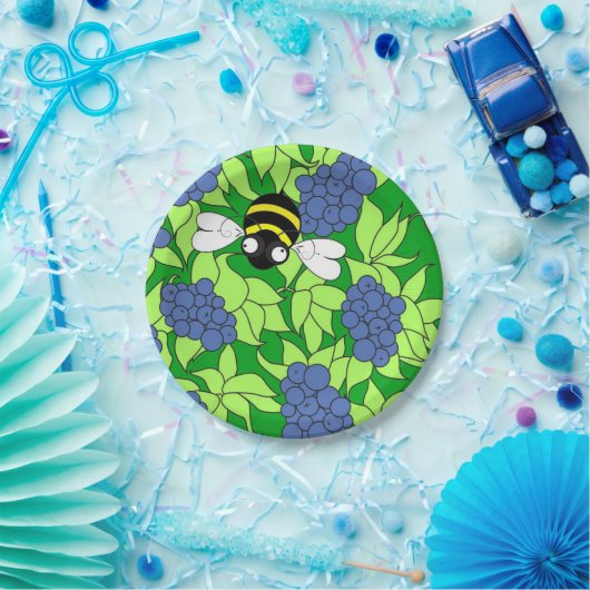 Assiettes En Carton Plaques de papier Blueberry Delight (Fête)