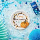 Assiettes En Carton Plaques de papier bon thanksgiving à couronne, ron (Fête)