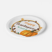 Assiettes En Carton Plaques de papier bon thanksgiving à couronne, ron (Angle)