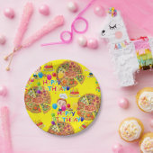 Assiettes En Carton Plaques de papier, Bonne fête de pizza d'anniversa (Fête)