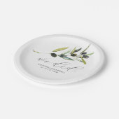 Assiettes En Carton Plaques de papier Botanique Olive Branche de verdu (Angle)