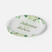 Assiettes En Carton Plaques de papier botanique vert (Angle)