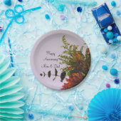 Assiettes En Carton Plaques de papier Bouquet Anniversaire (Fête)