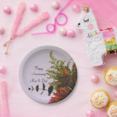 Assiettes En Carton Plaques de papier Bouquet Anniversaire (Fête)