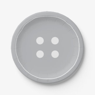 Assiettes En Carton Plaques de papier Bouton gris
