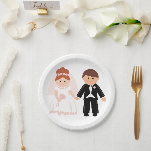 Assiettes En Carton Plaques de papier Bride Couple