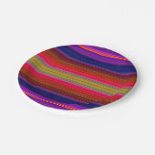 Assiettes En Carton Plaques de papier brillant Neon Fiesta Stripes Mot (Angle)