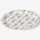 Assiettes En Carton Plaques de papier Bunnies de Pâques (Angle)