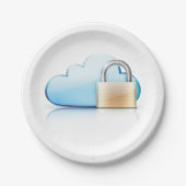Assiettes En Carton Plaques de papier cadenas de sécurité Internet (Devant)