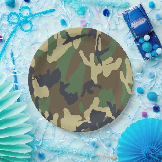 Assiettes En Carton Plaques de papier camouflage (Fête)