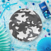 Assiettes En Carton Plaques de papier camouflage blanc et gris (Fête)