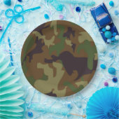 Assiettes En Carton Plaques de papier camouflage vert de l'Armée (Fête)