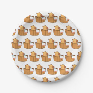 Assiettes En Carton Plaques de papier Capybara Fête des animaux mign