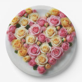Assiettes En Carton Plaques de papier cardiaques roses 9" (Devant)