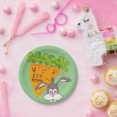 Assiettes En Carton Plaques de papier, carottes lapin 100% Vegan (Fête)