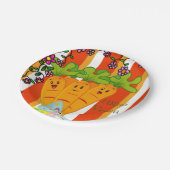 Assiettes En Carton Plaques de papier, carottes Orange Bande 100% végé (Angle)