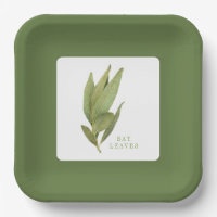 Plaques de papier Carré 9" FEUILLE FRET BAY - Vert