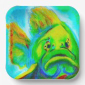 Assiettes En Carton Plaques de papier Carré Goliath Grouper (Recto)