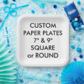 Assiettes En Carton Plaques de papier CARRÉ personnalisées - 9 pouces  (Fête)