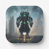 Assiettes En Carton Plaques de papier carré Robot 4 (Recto)