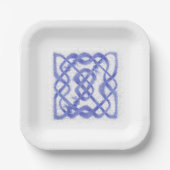 Assiettes En Carton Plaques de papier Carré VIOLET CELTIC KNOT (Recto)