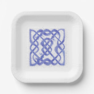 Assiettes En Carton Plaques de papier Carré VIOLET CELTIC KNOT