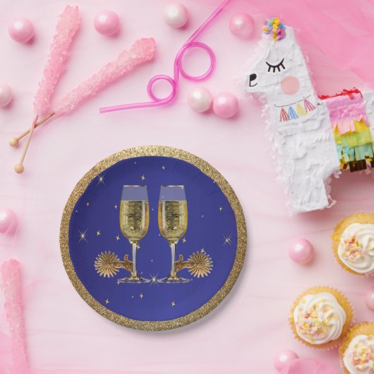 Assiettes En Carton Plaques De Papier Champagne Et Épingles De La Part (Fête)
