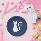 Assiettes En Carton Plaques de papier chat blanc (Fête)