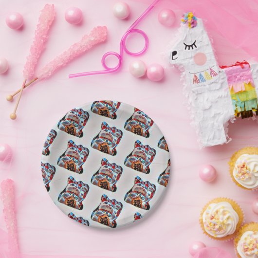 Assiettes En Carton Plaques de papier Chat Lucky (Fête)