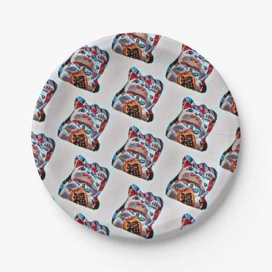 Assiettes En Carton Plaques de papier Chat Lucky (Devant)