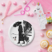 Assiettes En Carton Plaques de papier Chien (Fête)