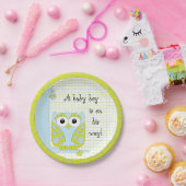 Assiettes En Carton Plaques de papier "Chouette bleue/verte" (Fête)