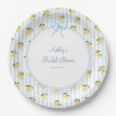 Assiettes En Carton Plaques de papier citron bleu italien (Devant)